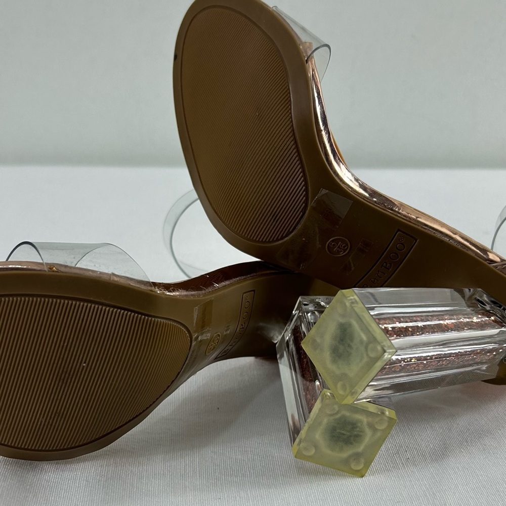 Rose Gold Outburst Sandal Square Heel Womens Size 6 EUC - Picture 7 of 11